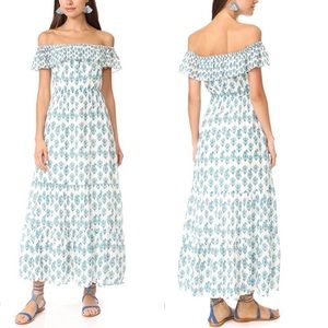 Club Monaco off shoulder silk/cotton maxi dress 00
